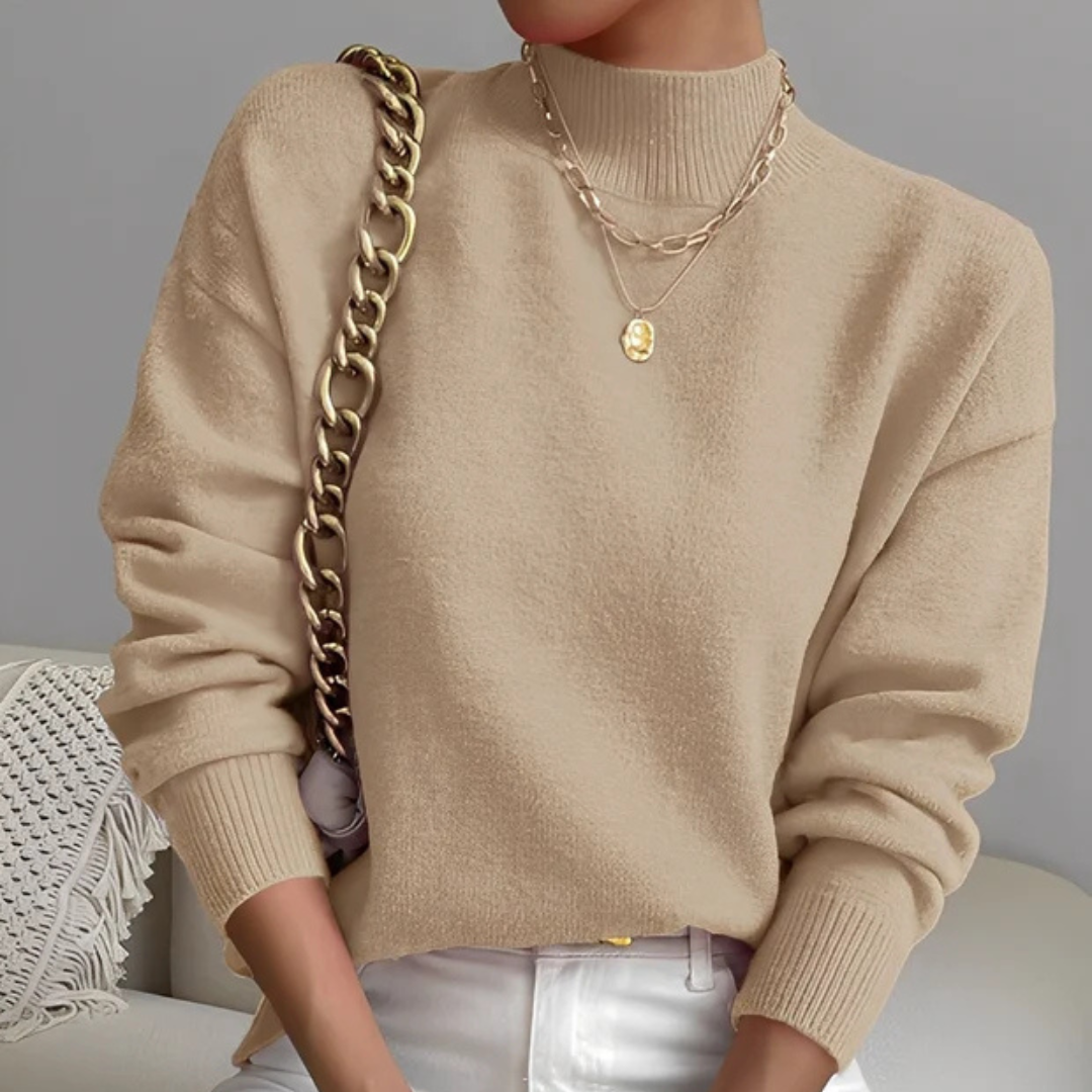 Roxana - Cozy sweater with stand-up collar