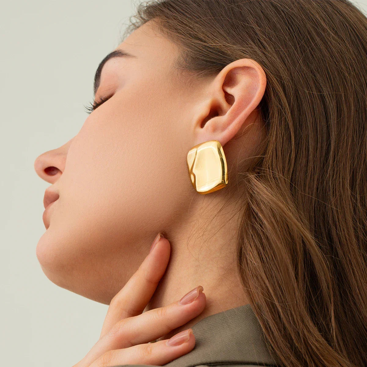 Poppy - Golden Square Earrings