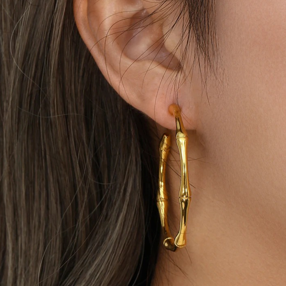 Alice – Golden Bamboo Earrings
