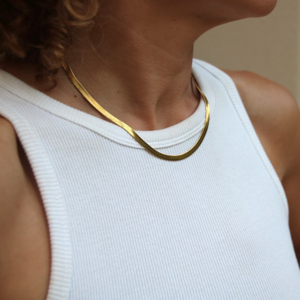 Snake Chain - Fishbone Collar Necklace