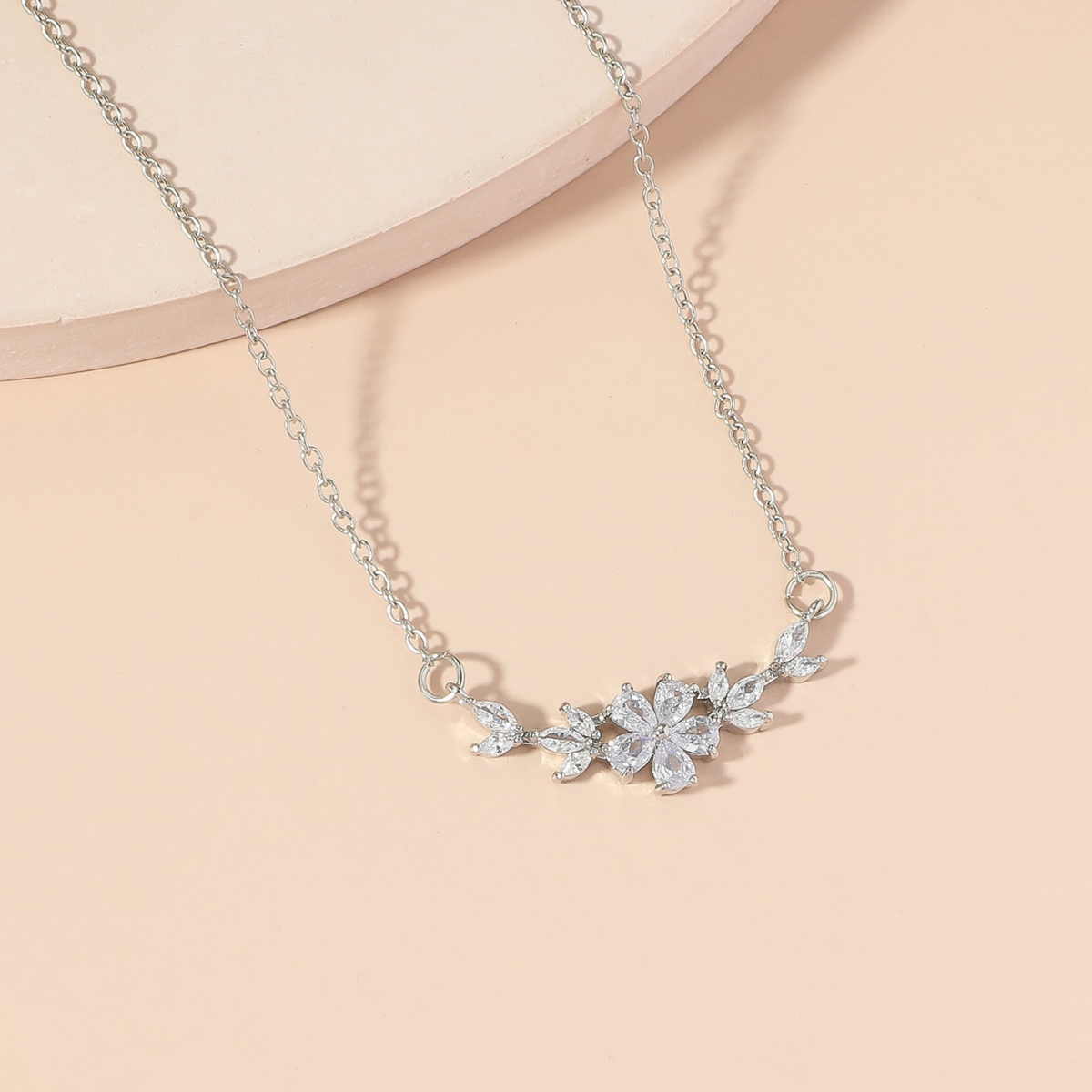 Flower charm necklace - Necklace of shiny petals