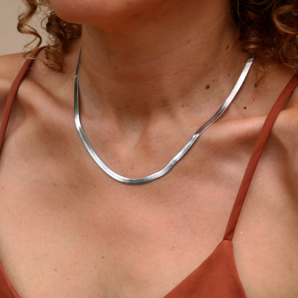 Snake Chain - Fishbone Collar Necklace