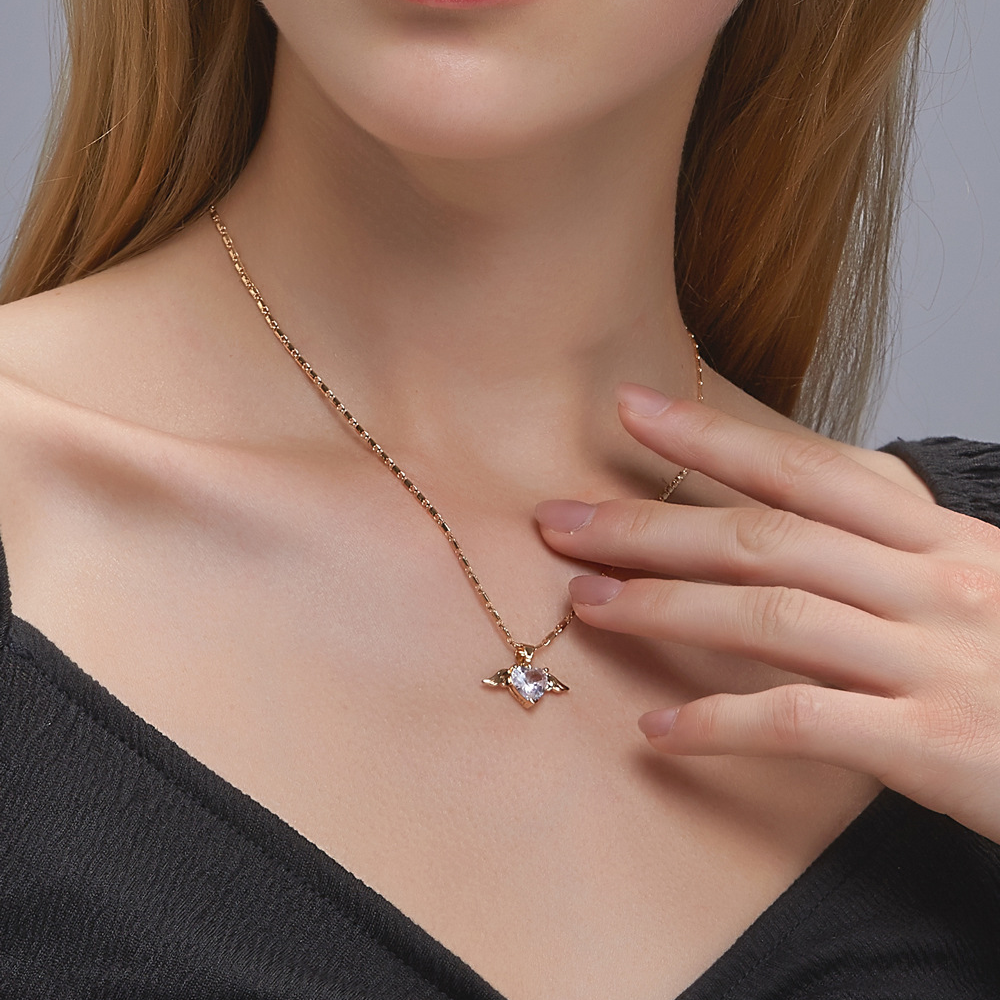 Love Wing Necklace - Chain Hearts and Wings