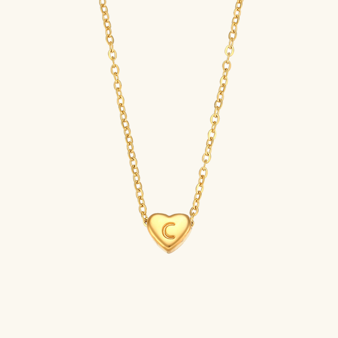 Heart - Gold Initials Necklace