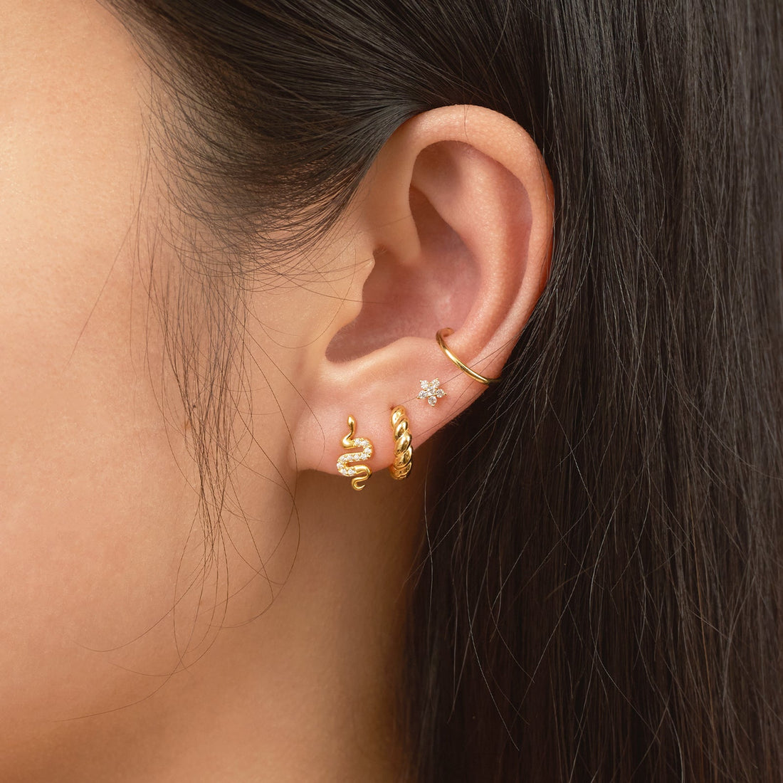 Urmi - Snake CZ Earrings