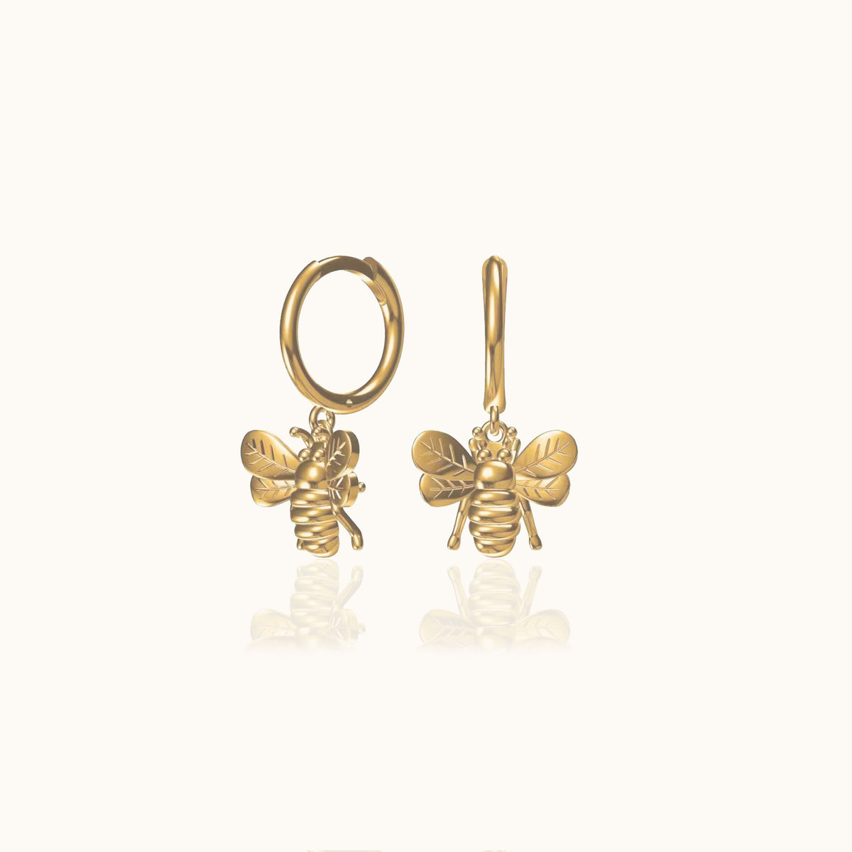 Lien - Dainty Bee Hoop Earrings