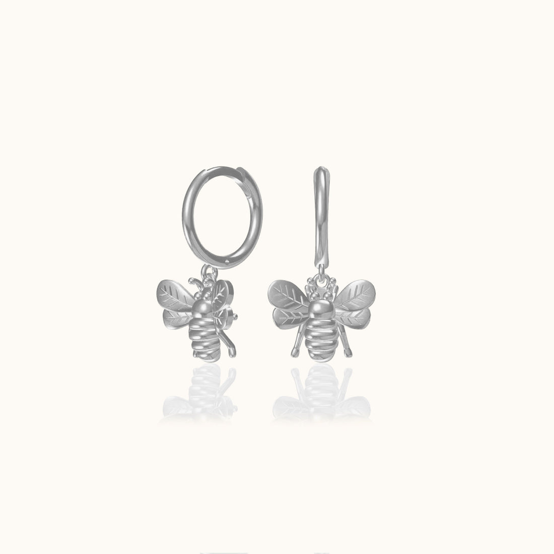 Lien - Dainty Bee Hoop Earrings