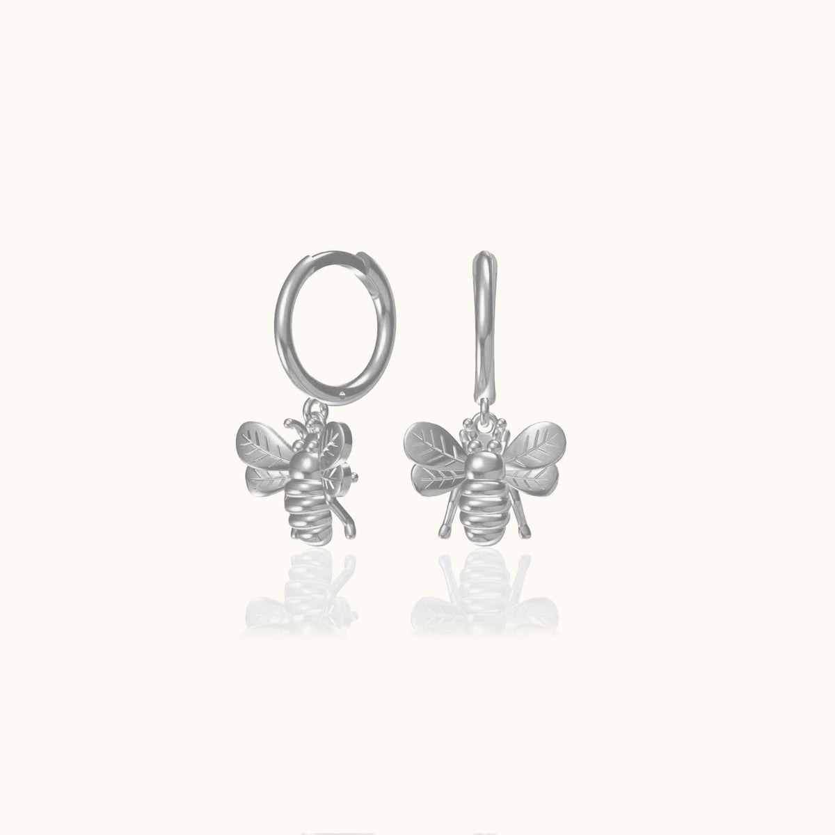 Lien - Dainty Bee Hoop Earrings
