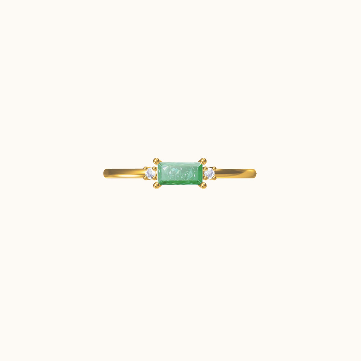 Fen – Green baguette ring