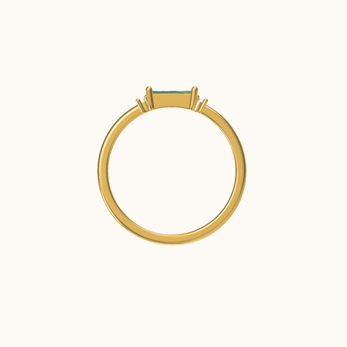 Fen – Green baguette ring