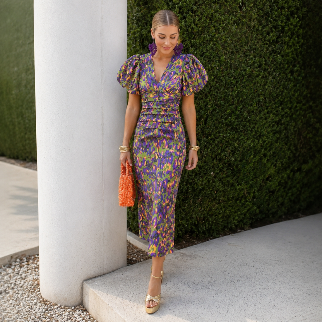 Glecy - Elegant women's dress with flowing sleeves