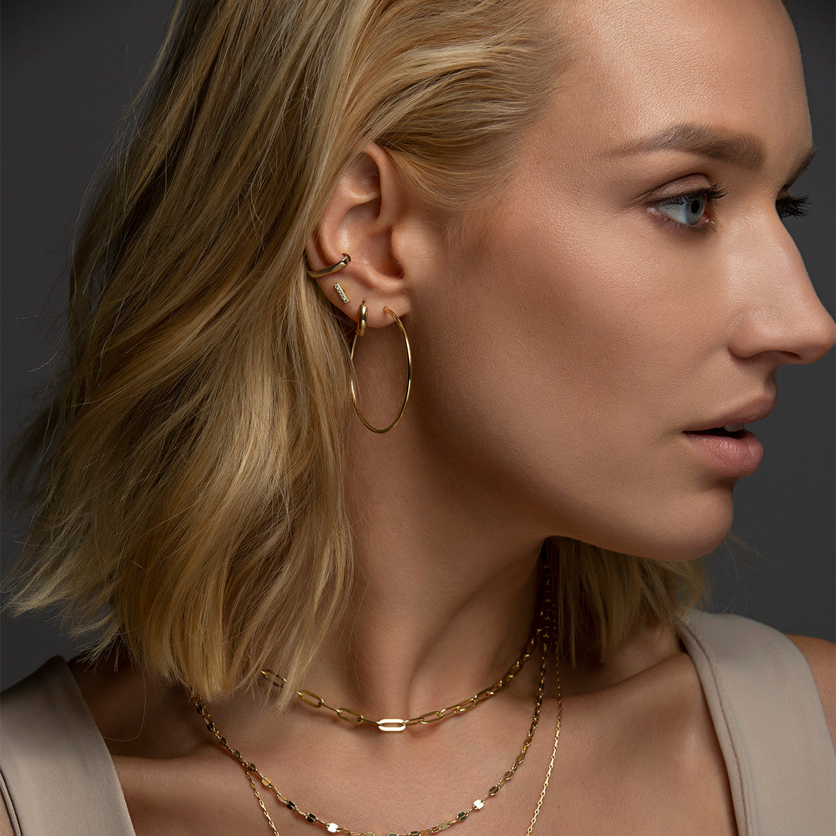 Scarlett - thin large hoops