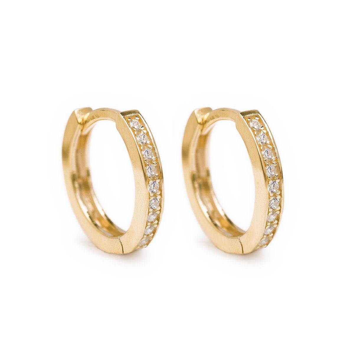 Classic Huggie Pave Earrings