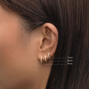 Classic Huggie Pave Earrings