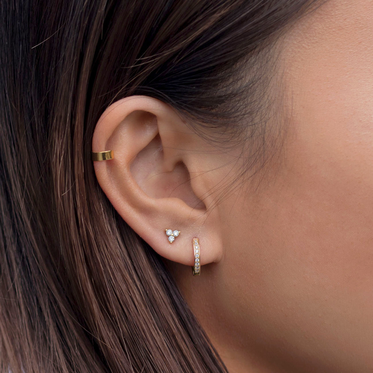 Classic Huggie Pave Earrings
