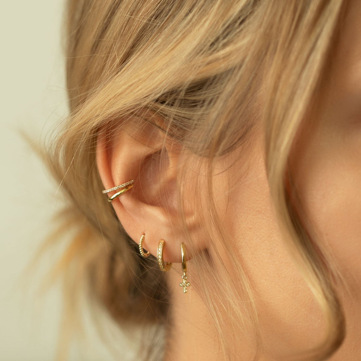 Classic Huggie Pave Earrings