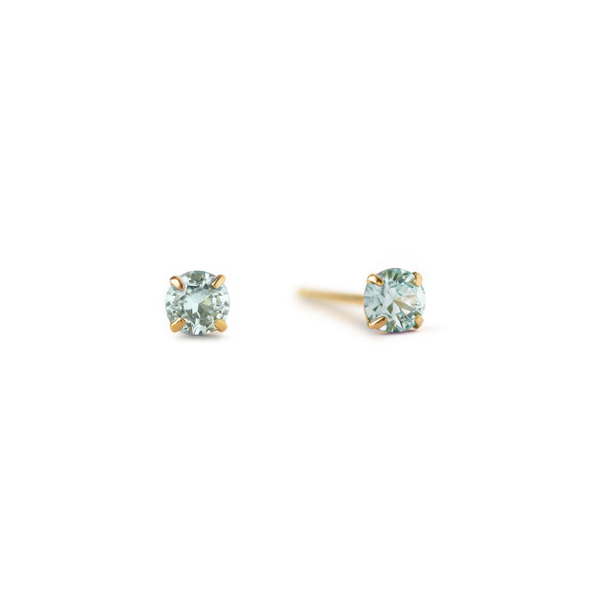 Tiny Birthstone Earrings (Aquamarine)