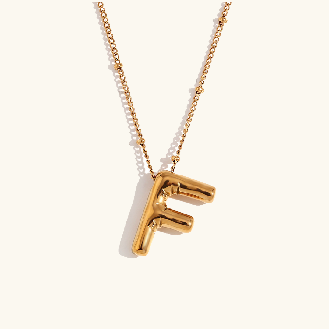 Gold Balloon Initial Necklace