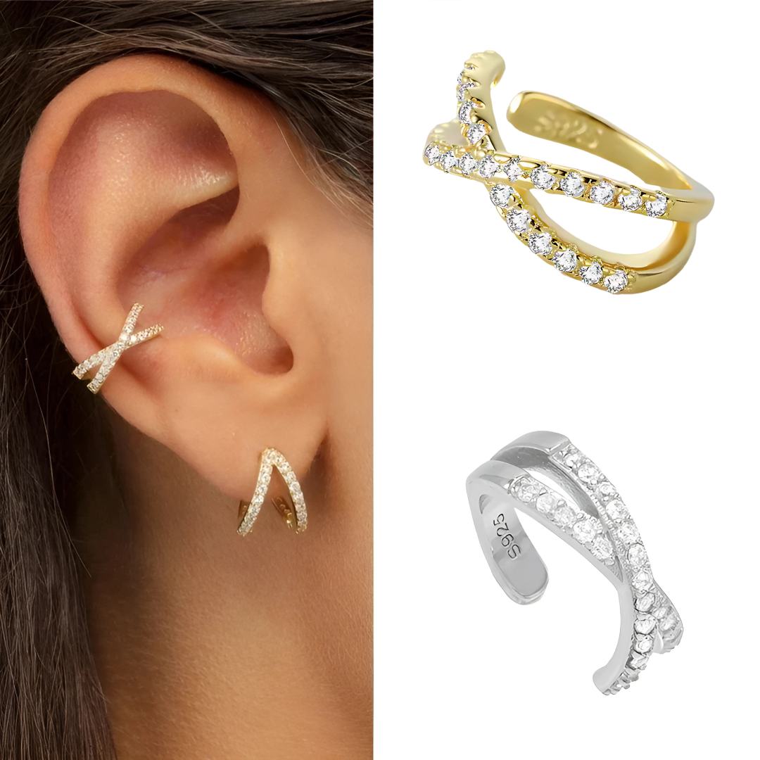 Noelle – Ear clip with double shiny layer
