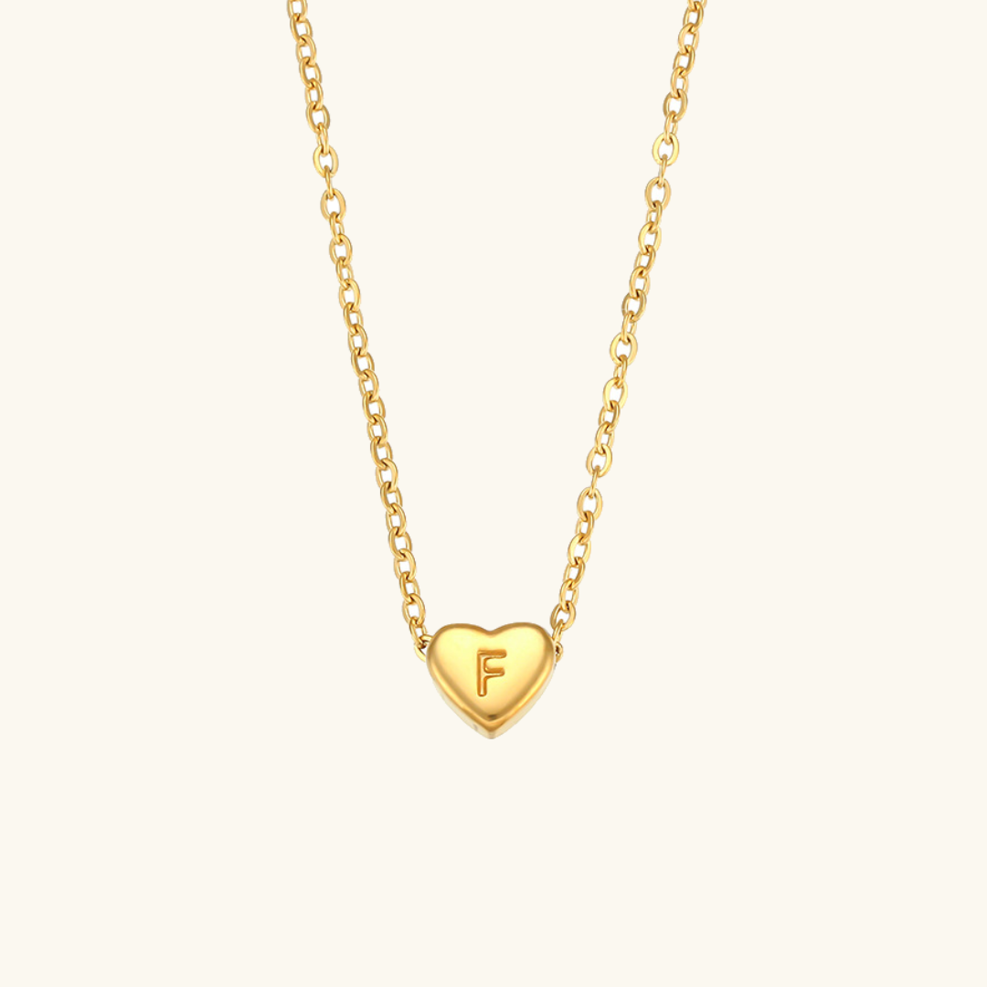 Heart - Gold Initials Necklace
