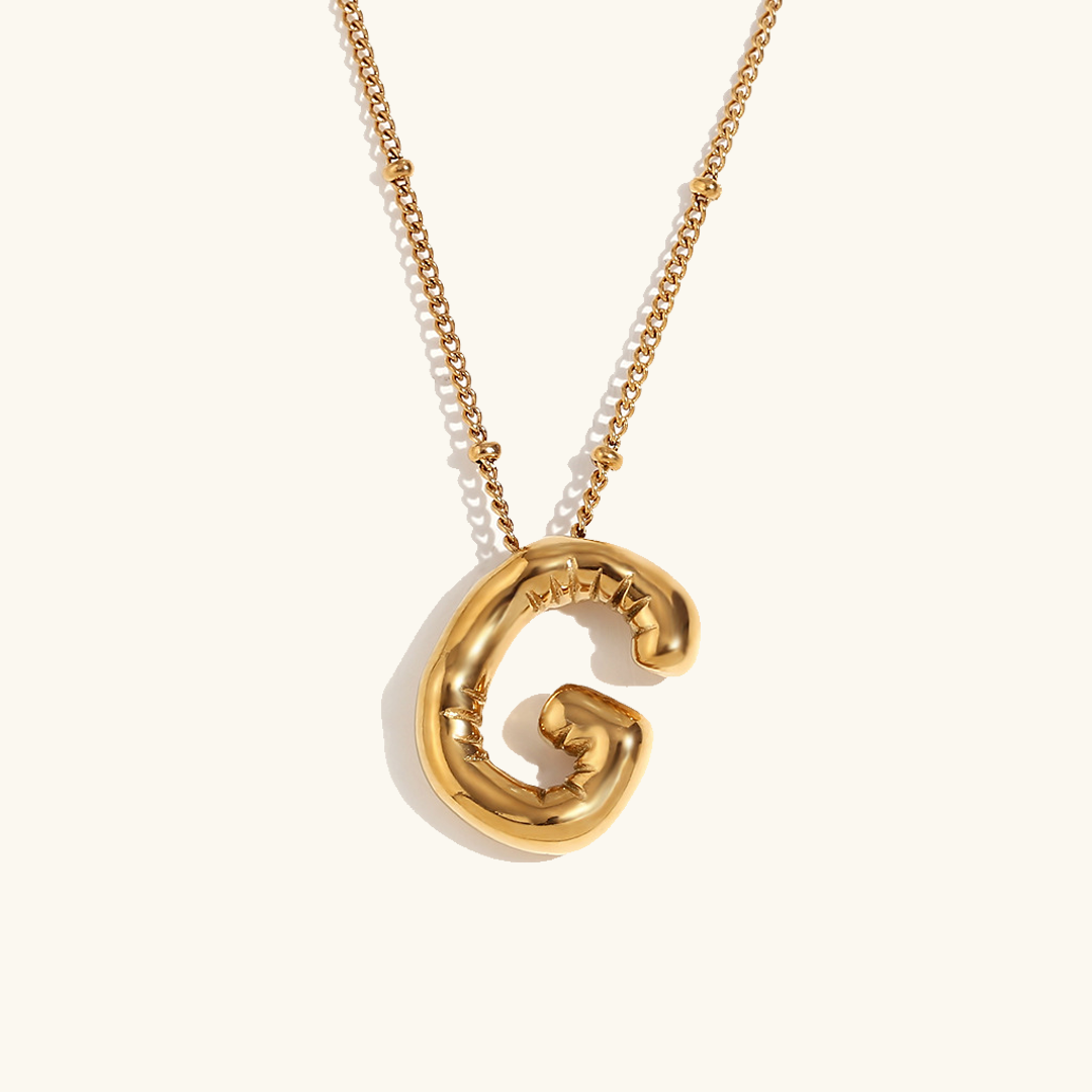 Gold Balloon Initial Necklace