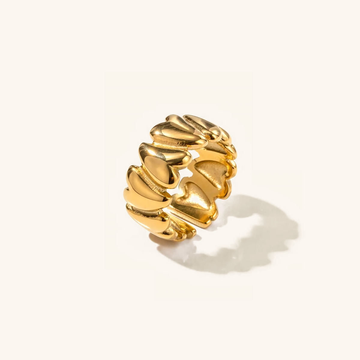 Elena - Unstable Heart Ring in Gold