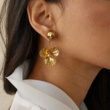 Brianna – Golden Pansy Earrings