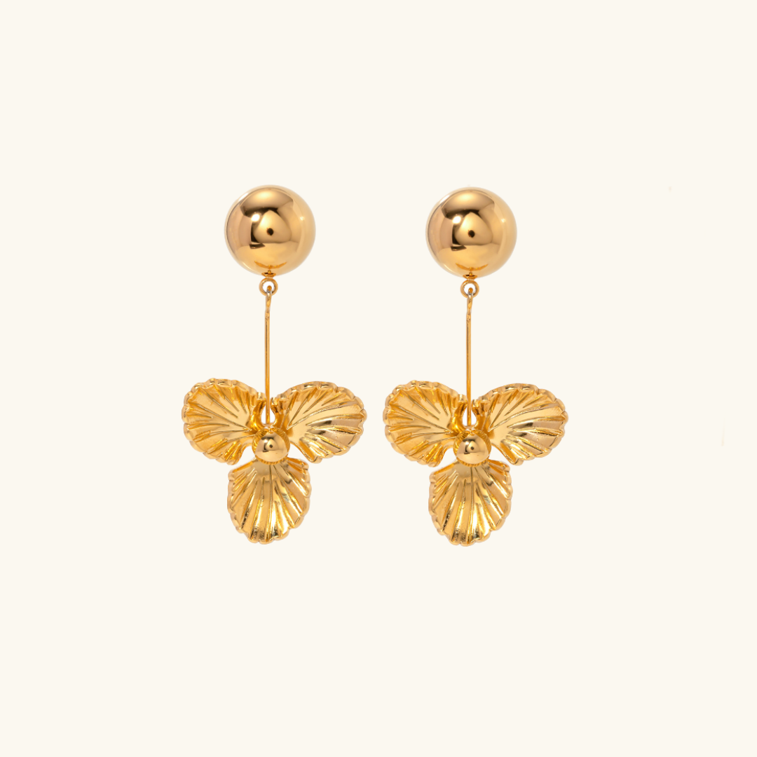 Brianna – Golden Pansy Earrings