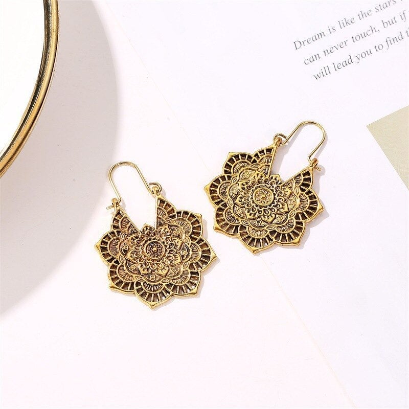 Sanya – Lotus Mandala Earrings