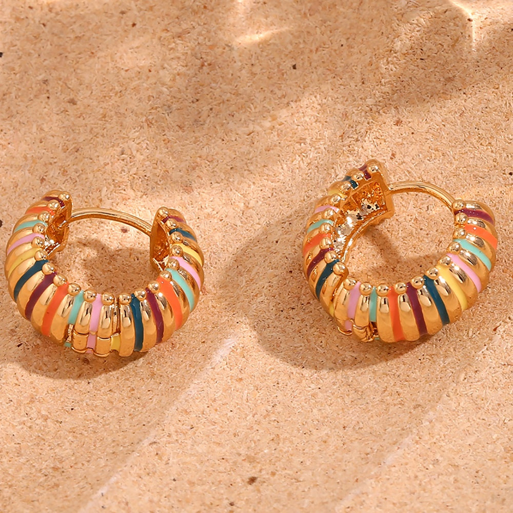 Chelsea – Golden Hoops with Rainbow Stripes