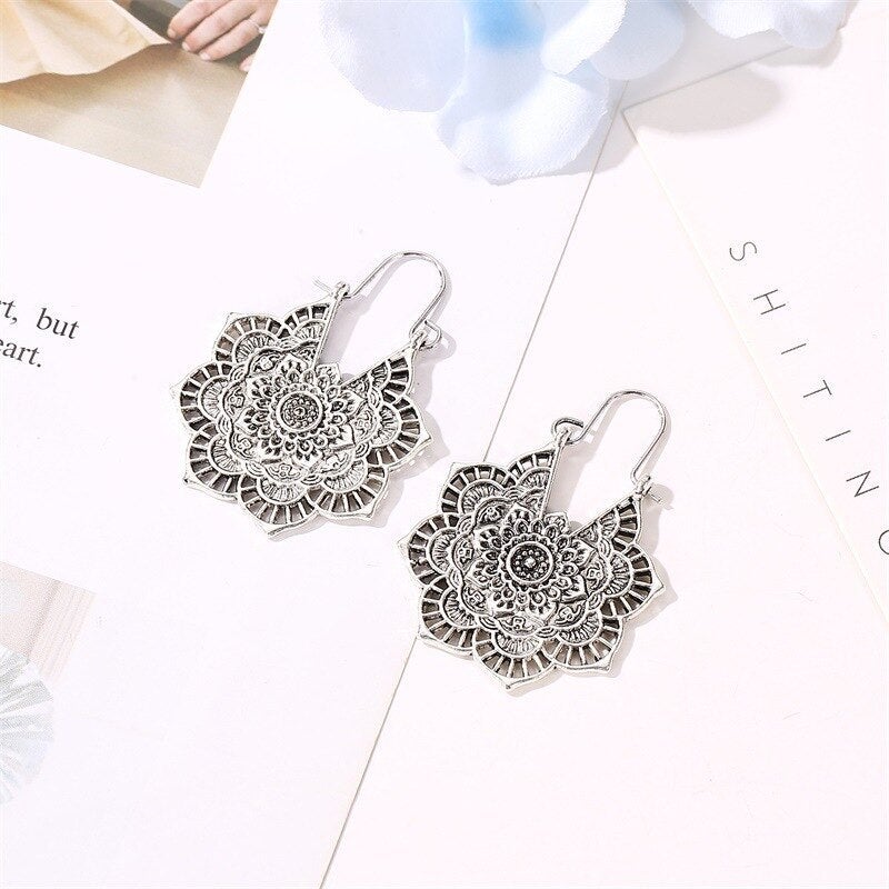 Sanya – Lotus Mandala Earrings
