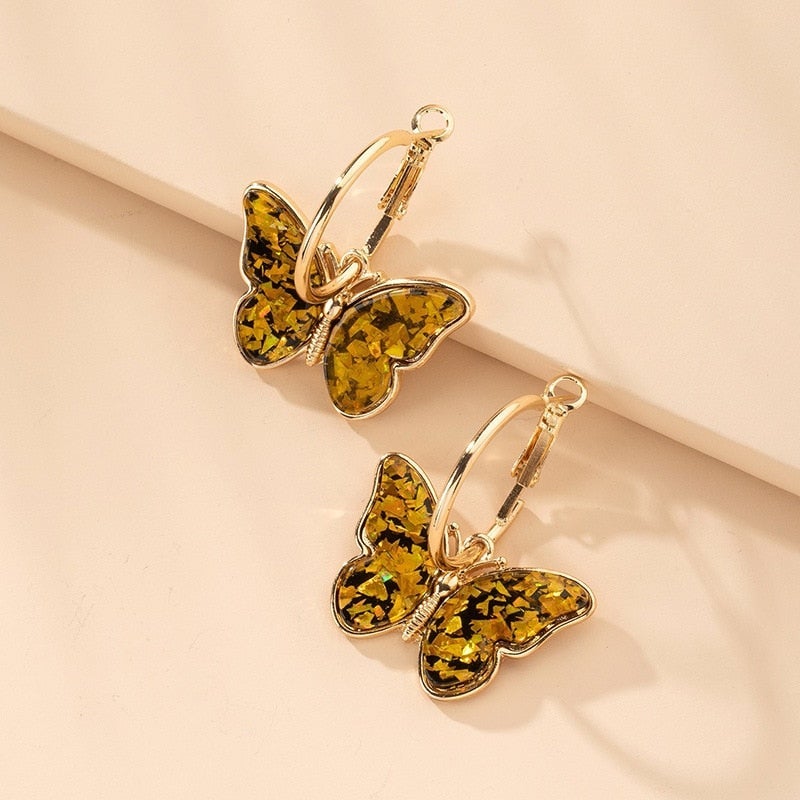 Maribelle – Hand-painted butterfly earrings