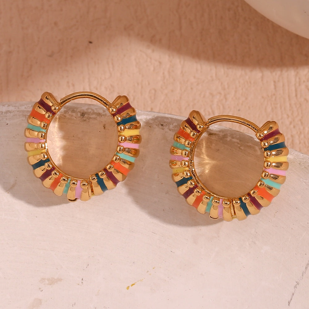 Chelsea – Golden Hoops with Rainbow Stripes