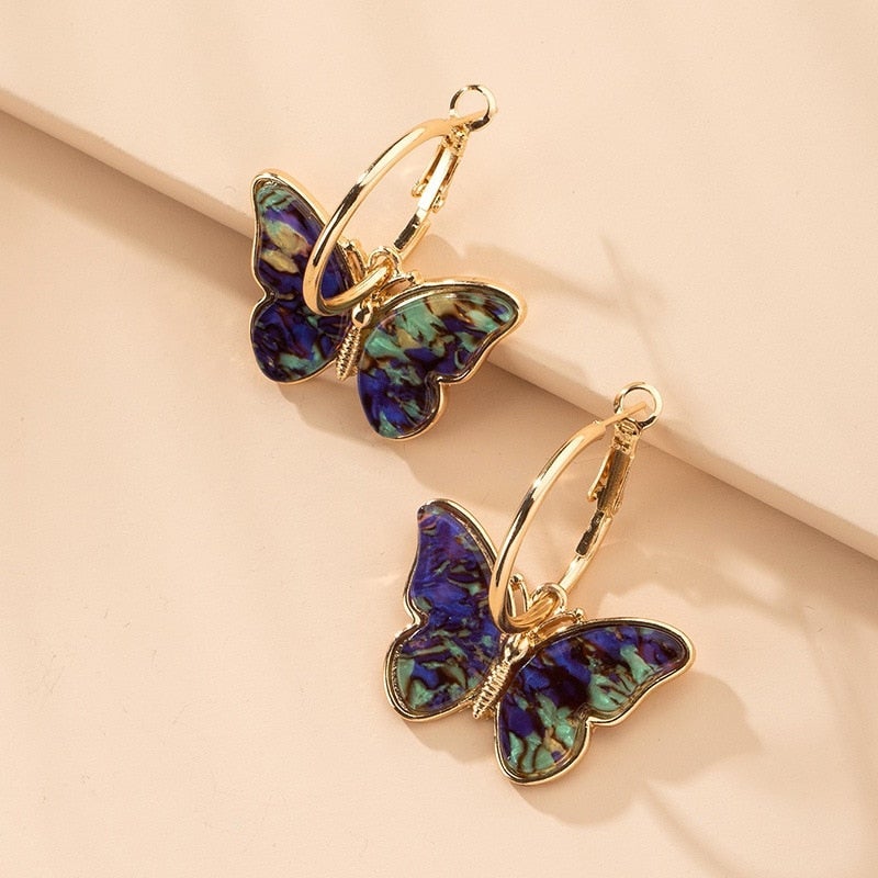 Maribelle – Hand-painted butterfly earrings