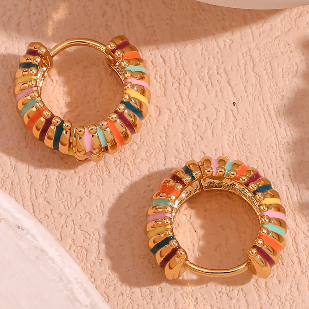 Chelsea – Golden Hoops with Rainbow Stripes