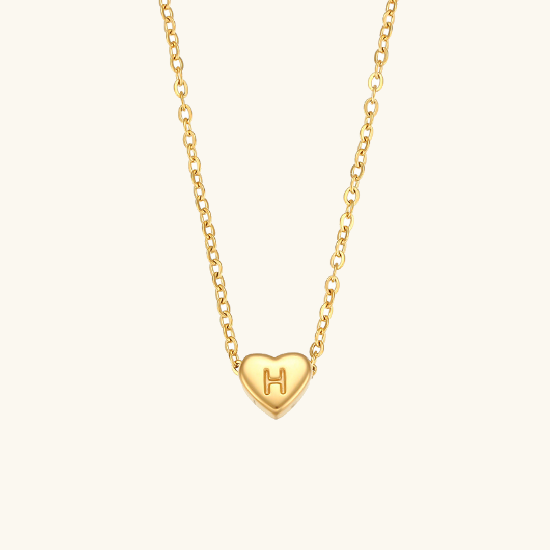 Heart - Gold Initials Necklace