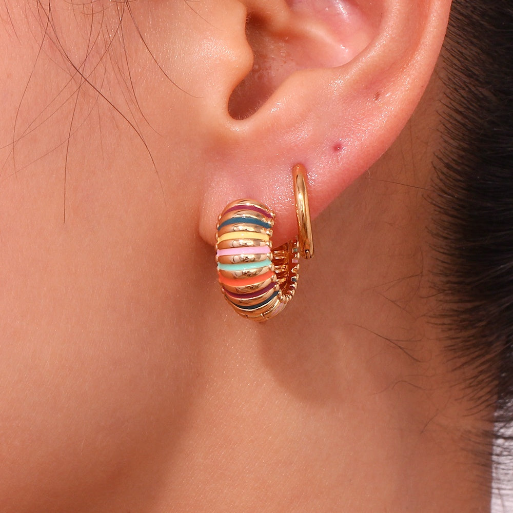 Chelsea – Golden Hoops with Rainbow Stripes