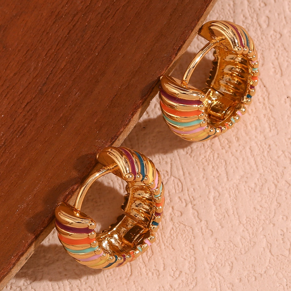 Chelsea – Golden Hoops with Rainbow Stripes