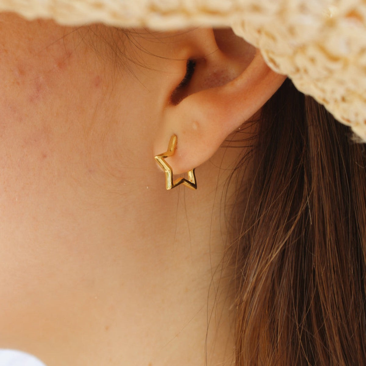 Huggie Star Earrings - Star Hoops