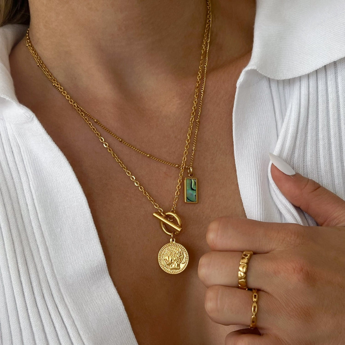 Havanna - coin necklace with toggle clasp