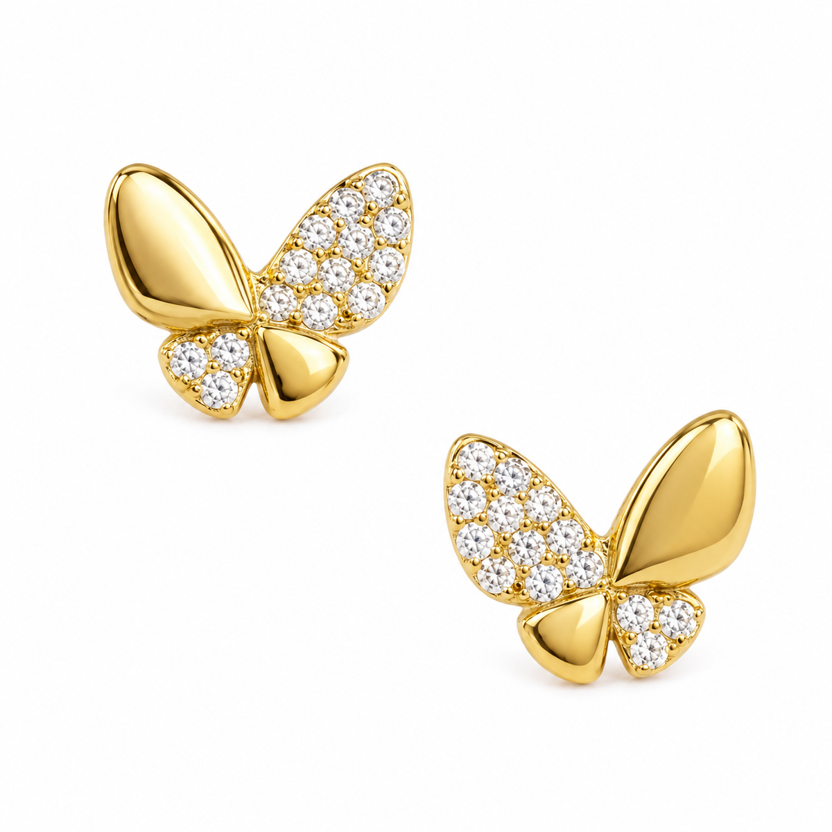 Butterfly earrings with pave crystals