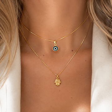 Sahar – Two-Row Evil Eye Necklace