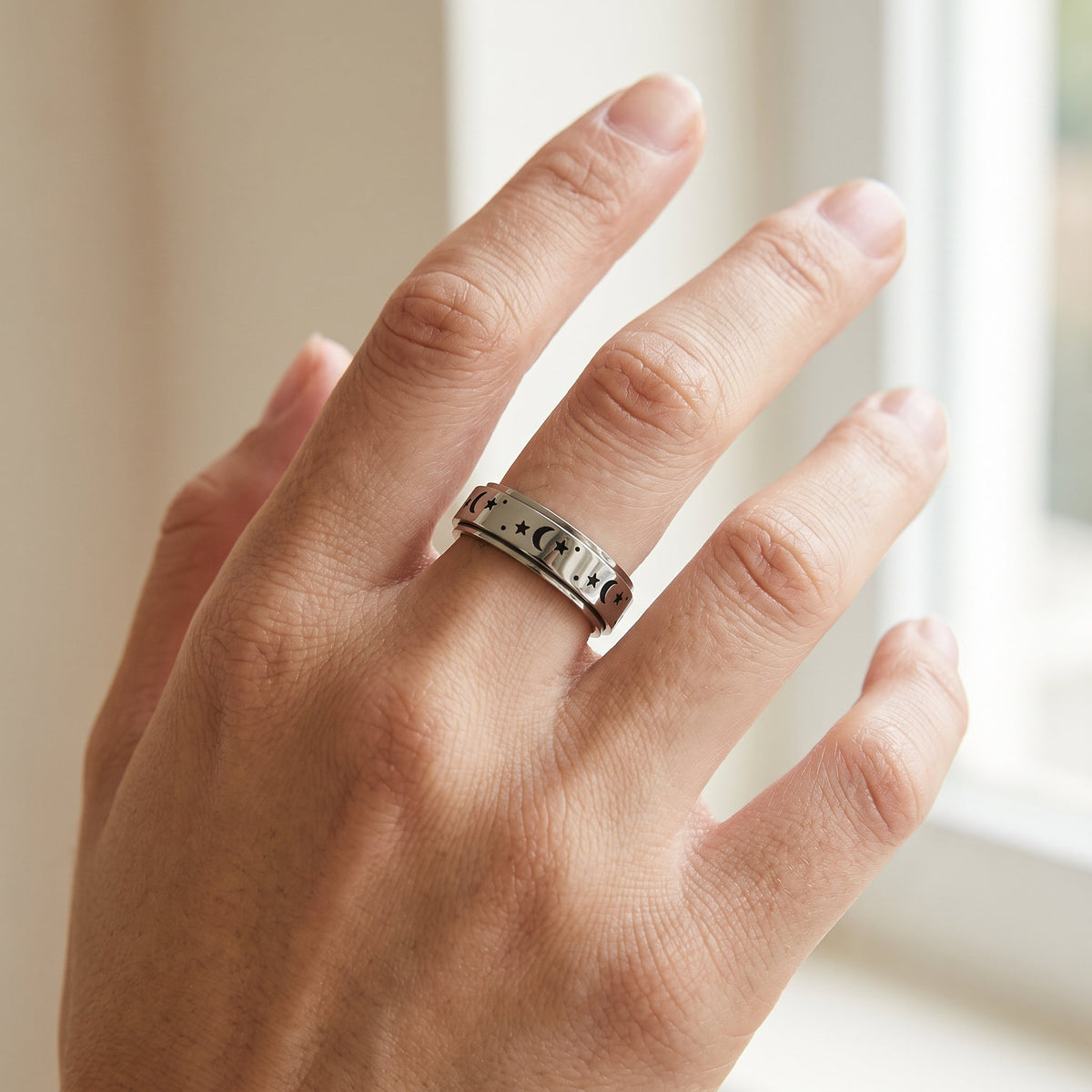Astrid – Celestial Ring of Moon and Star