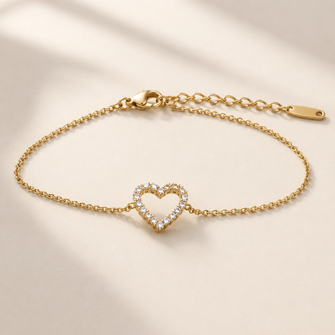 Gold Open Heart Bracelet