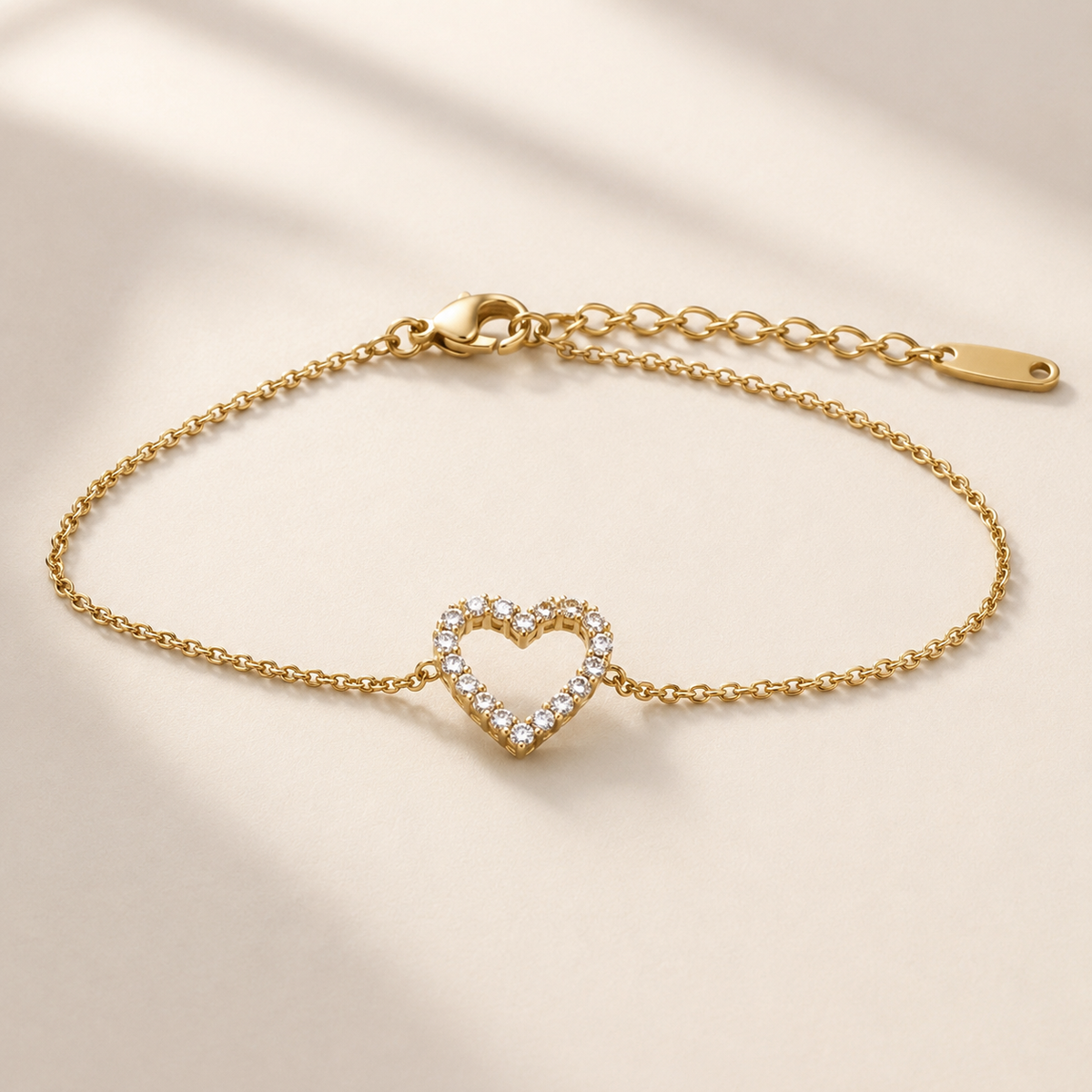 Gold Open Heart Bracelet