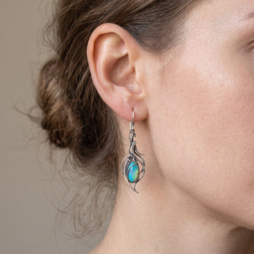 Tony – Vintage silver earrings with blue opal