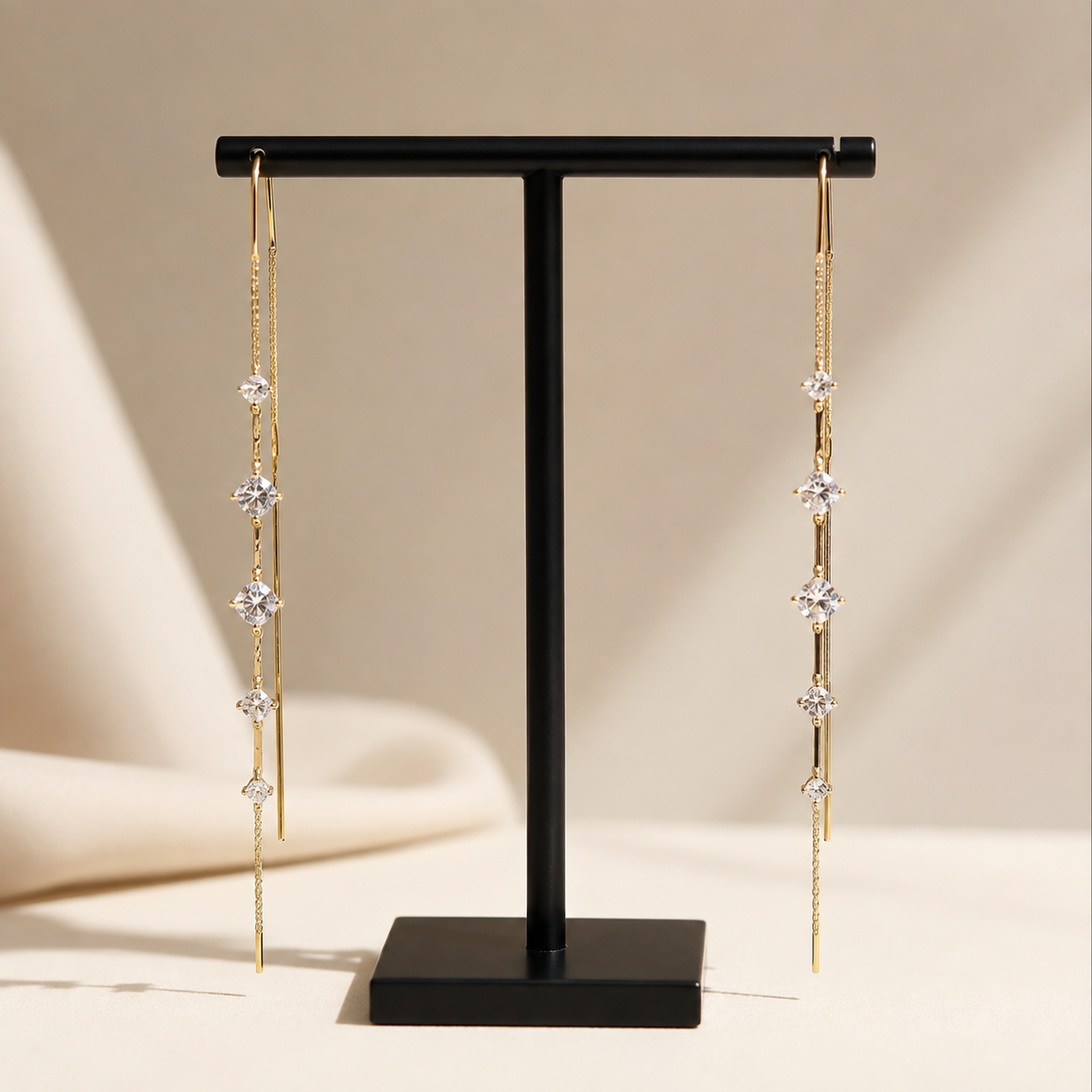 Jandi - Crystal Drop Earrings with Thread