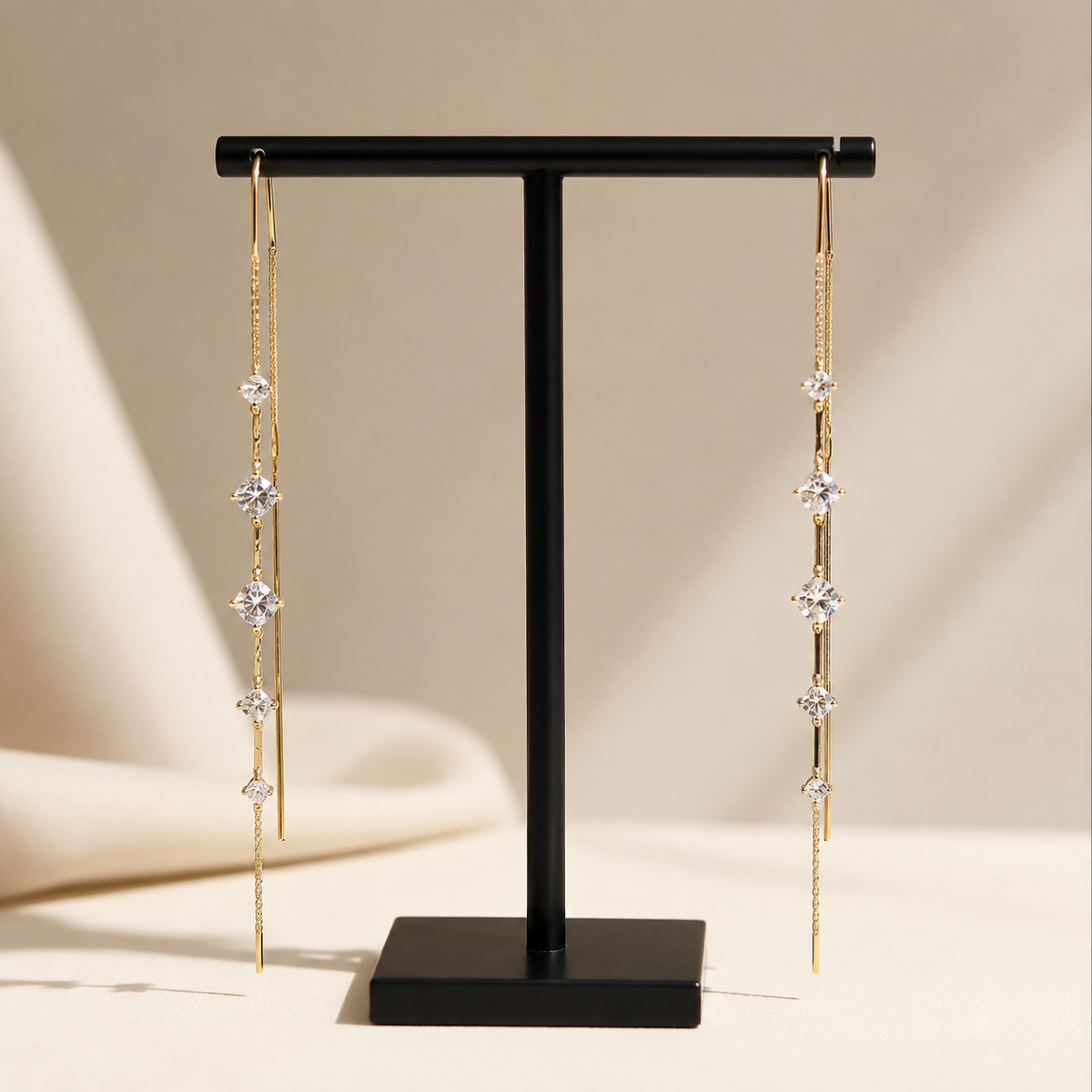 Jandi - Crystal Drop Earrings with Thread