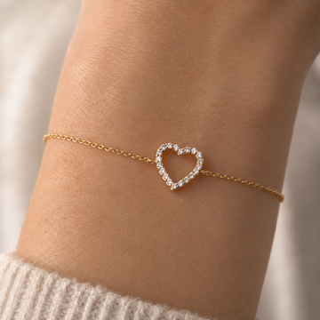 Gold Open Heart Bracelet