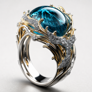 Selena – Vintage ring of oceanic crystal